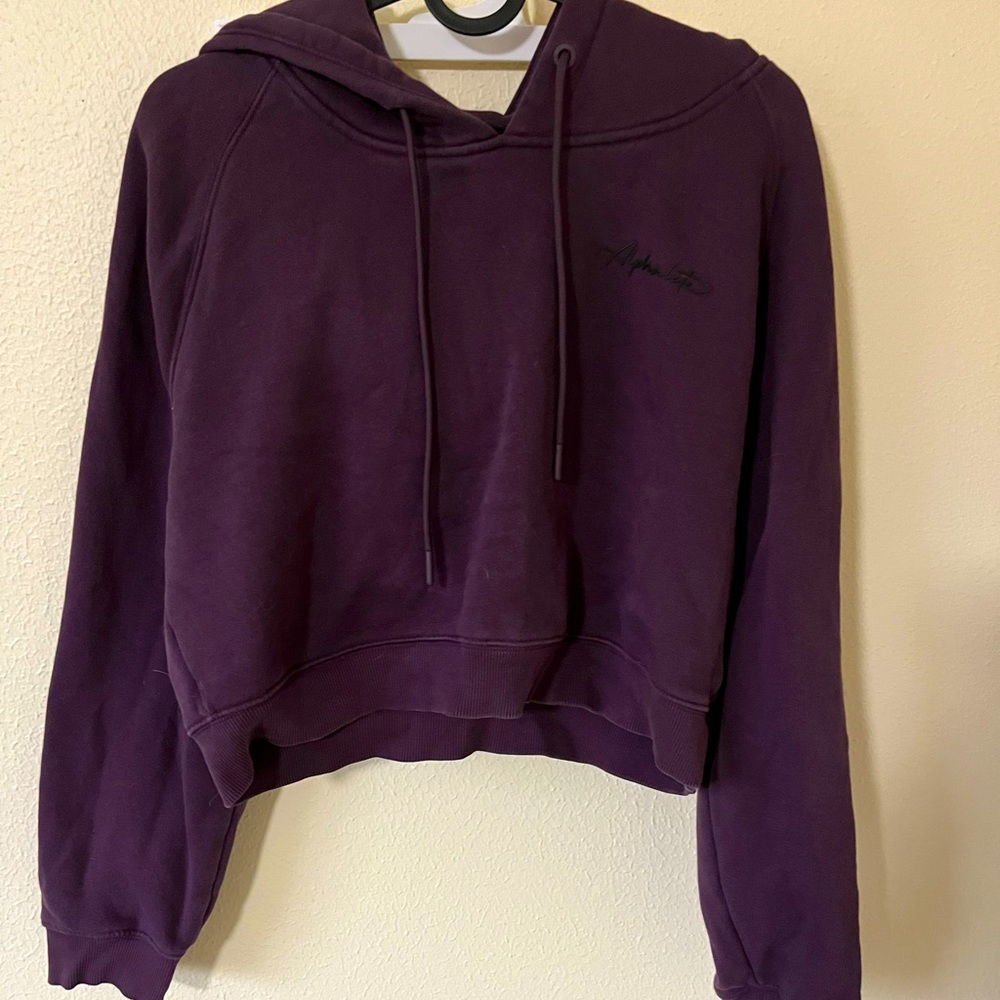 Alphalete purple cropped hoodie